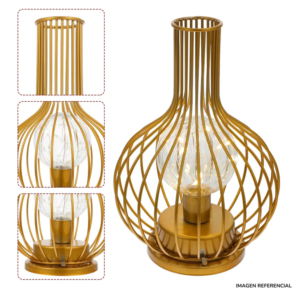 lampara de mesa decorativa dorado