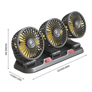 Ventilador para Auto Carro de triple cabezal Giratorio 360